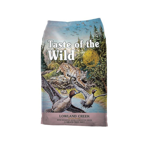 Taste of the Wild Lowland Creek Grain-Free Roasted Quail & Roasted Duck Dry Cat Food 5lb - Poudre Pet and Feed Supply